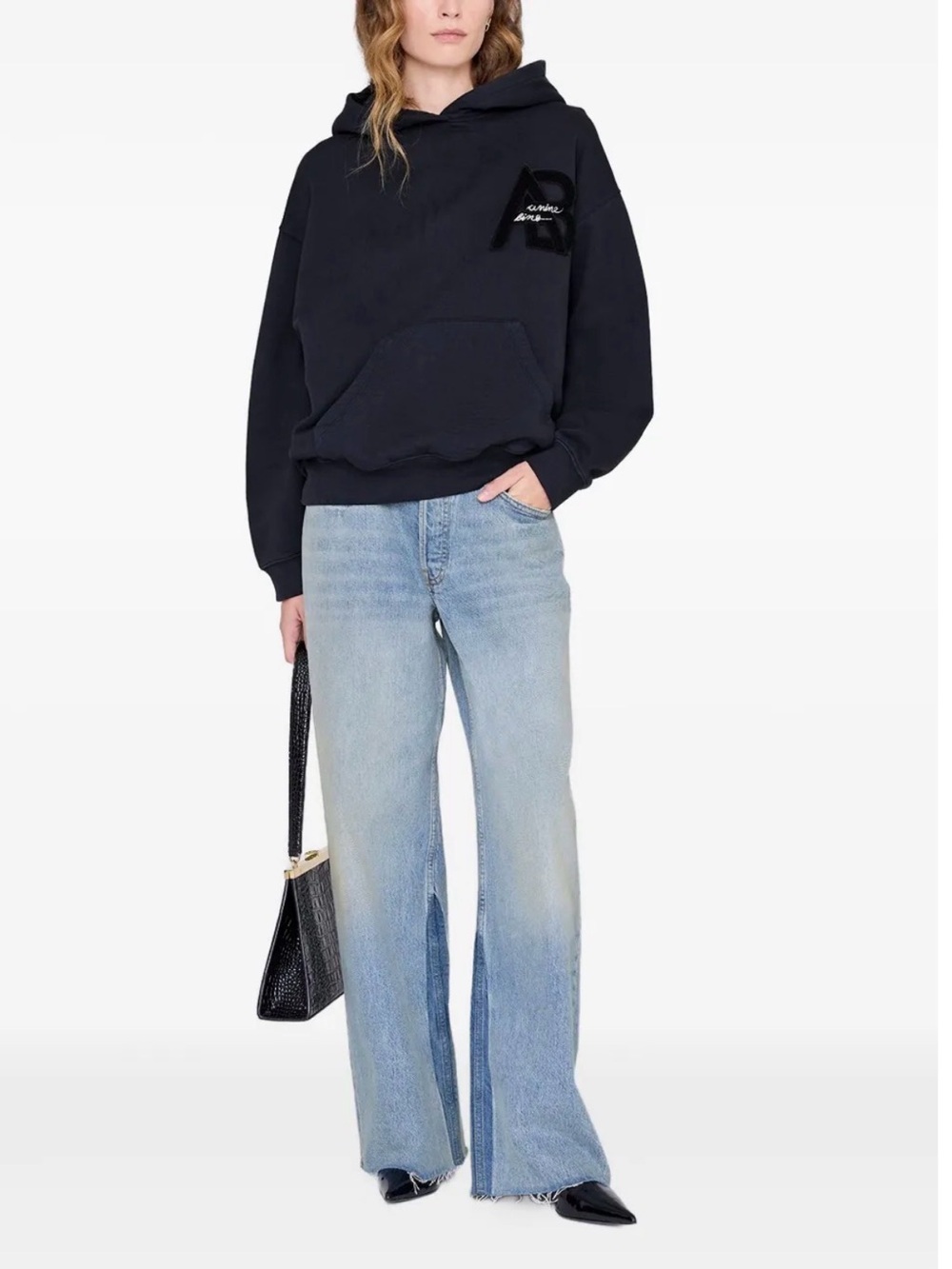 NWT Anine Bing Jaci Letterman Oversized Hoodie - Picture 1 of 5